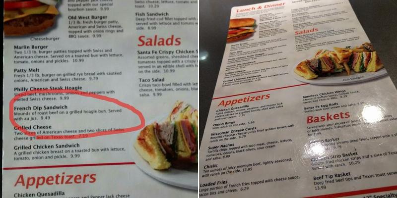 SkyDine Services Menu