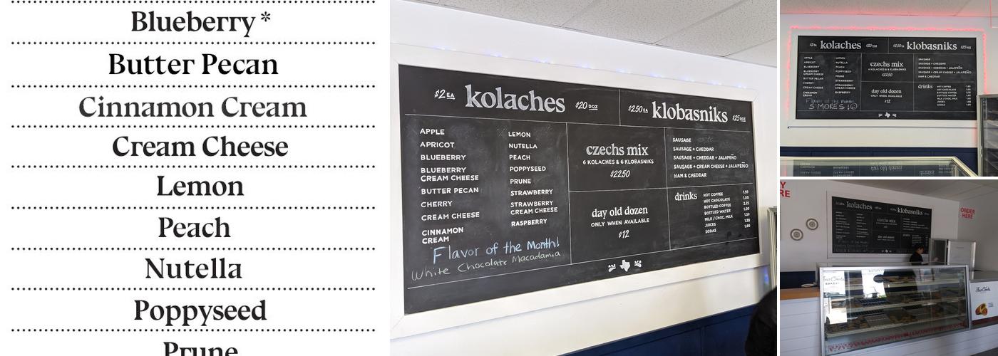 Four Czechs Bakery Menu