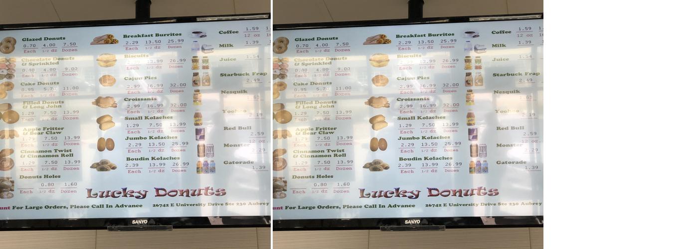 Lucky Donuts Menu