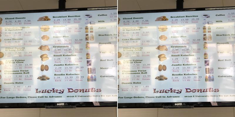 Lucky Donuts Menu