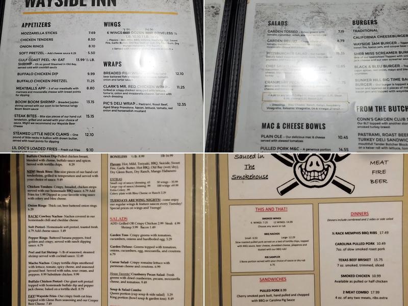 Wayside Inn Menu