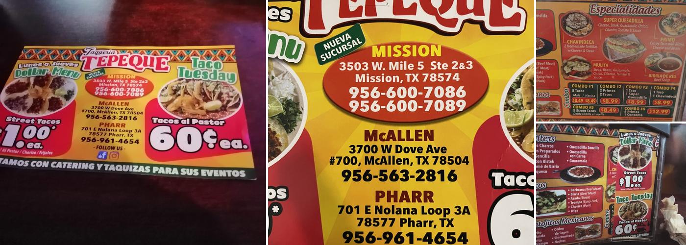 Taqueria Tepeque Menu