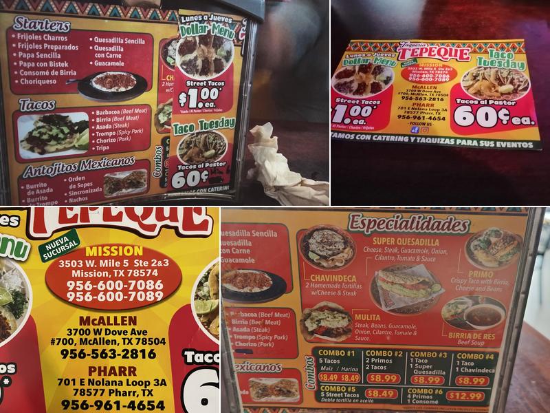 Taqueria Tepeque Menu