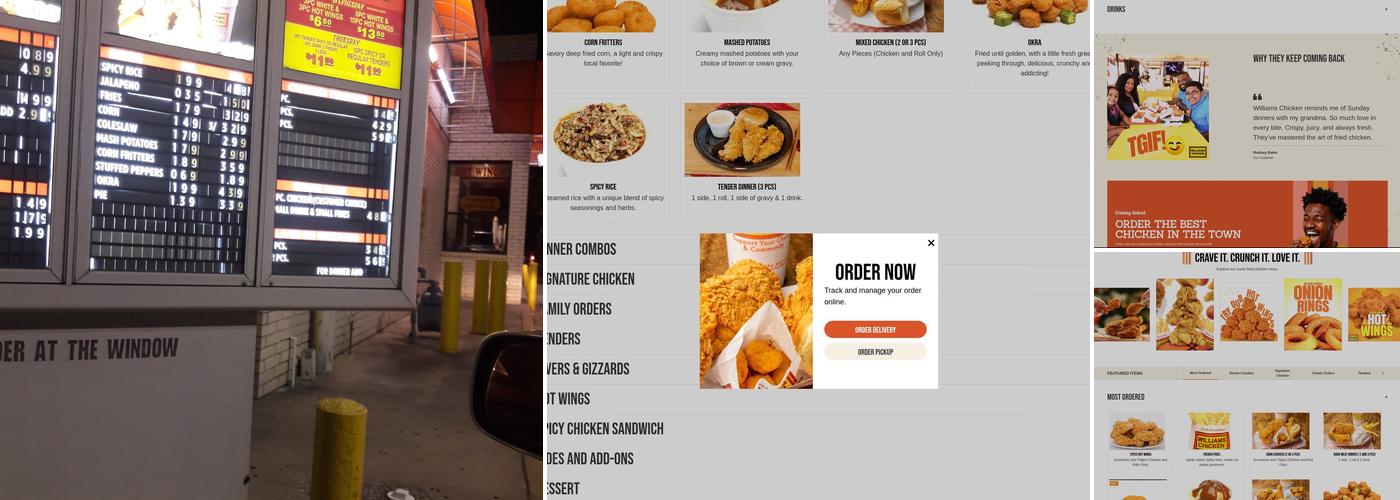 Williams Chicken Menu