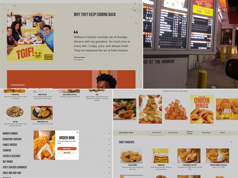 Williams Chicken Menu