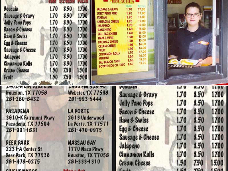 Mornings Kolaches Menu