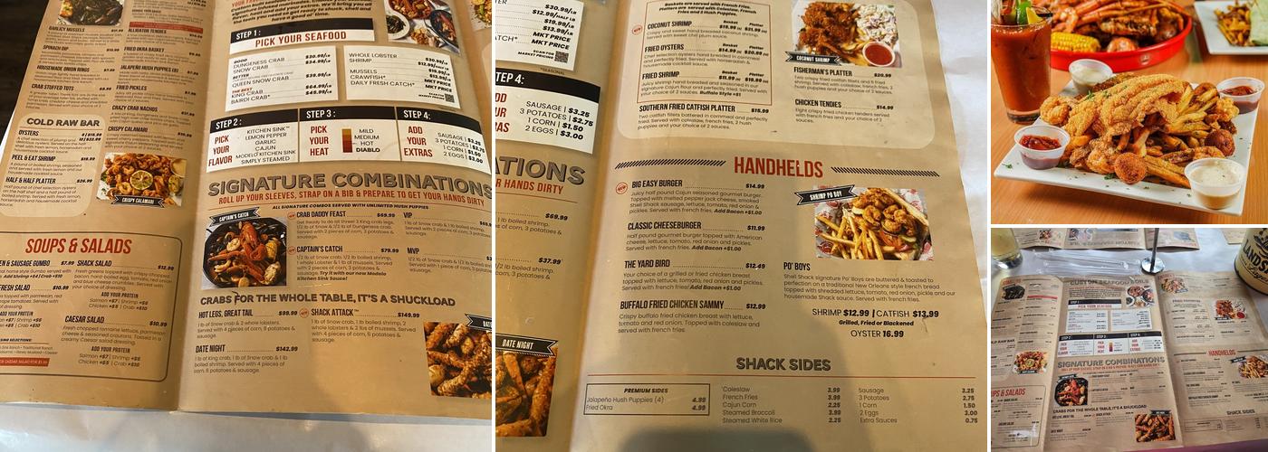 Shell Shack Menu