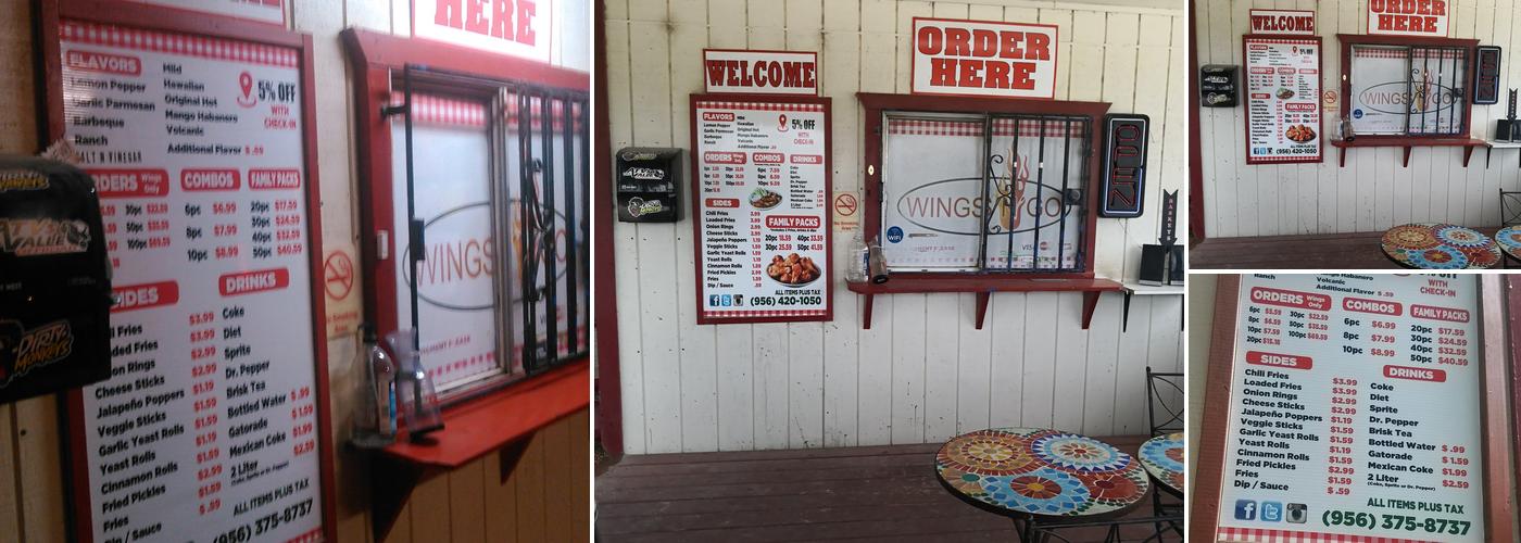 Wings -N- Go Menu