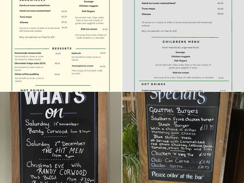 Gardeners Arms Menu