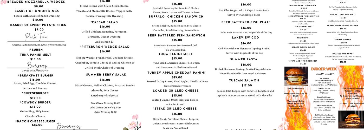 Ferrante's Lakeview Menu