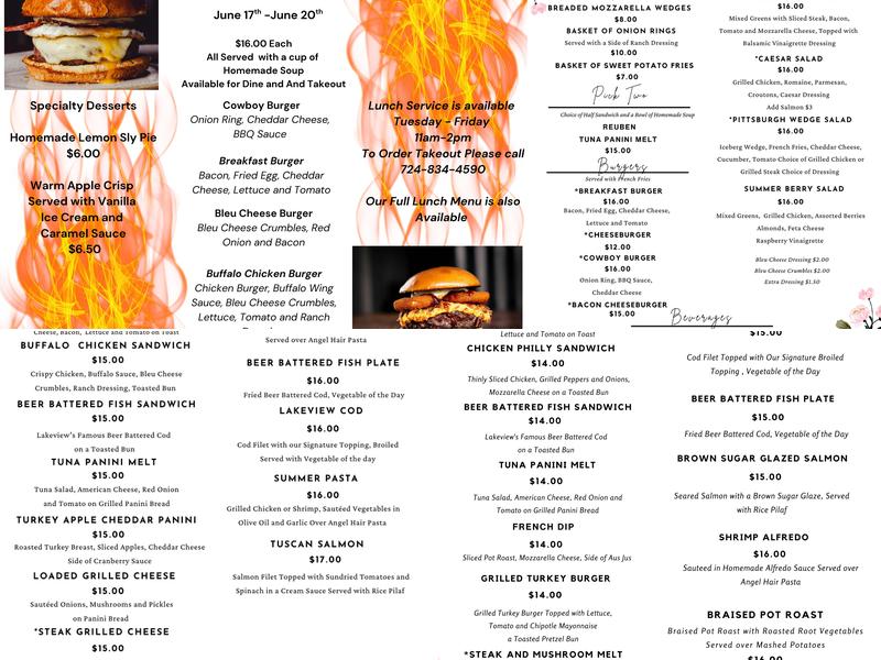 Ferrante's Lakeview Menu