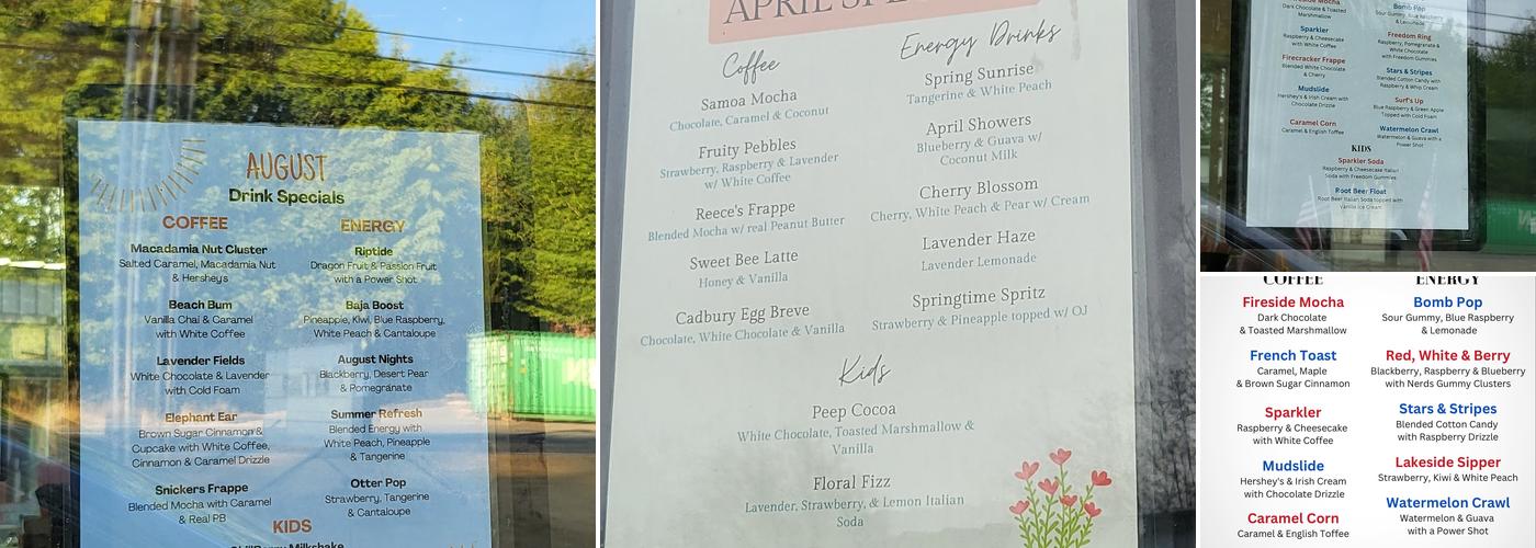 Boosted Brew Espresso Menu