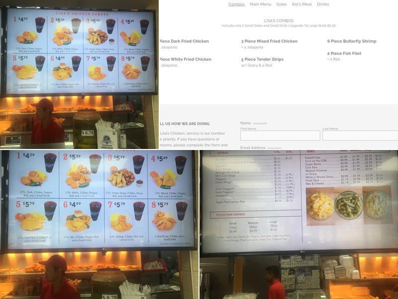 Lisa's Chicken Menu
