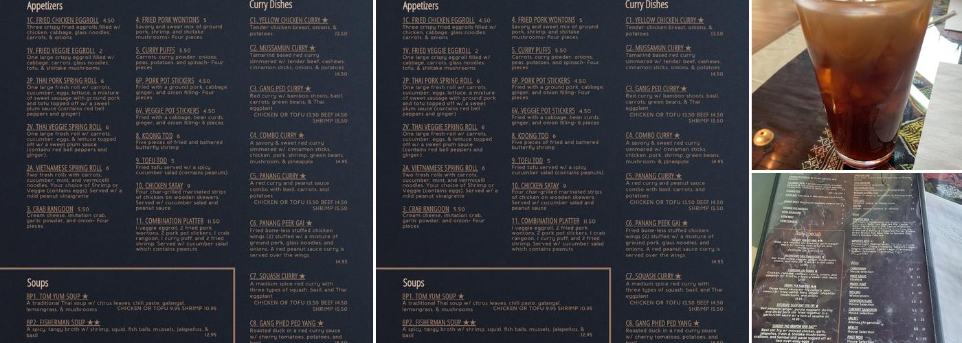 Sala Thai Menu
