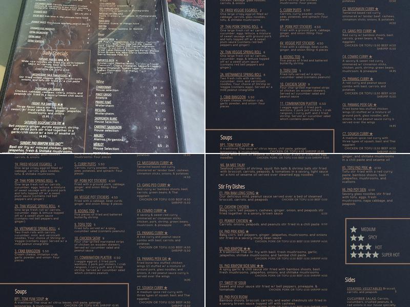 Sala Thai Menu