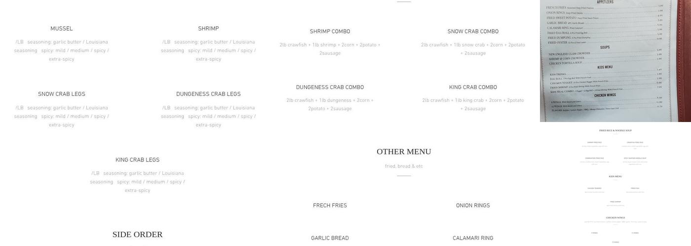 Crab Avenue Menu