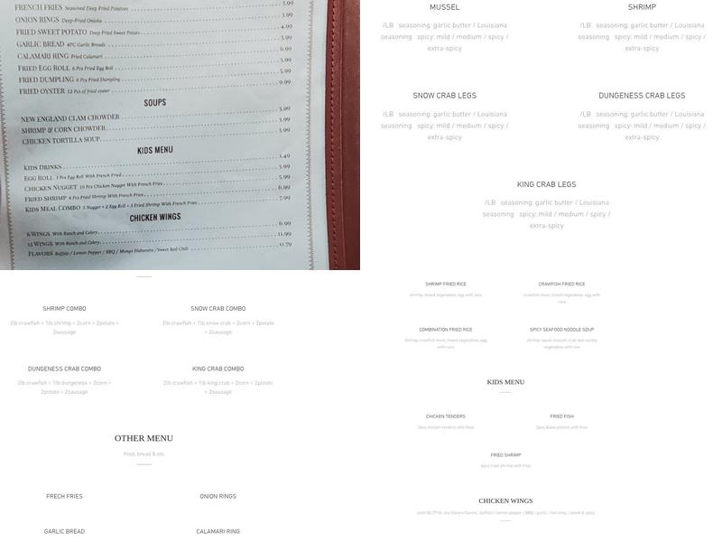 Crab Avenue Menu