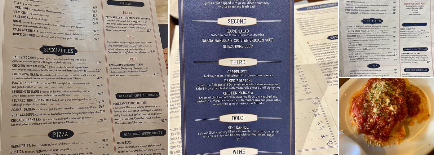 Carrabba's - The Original On Voss Menu