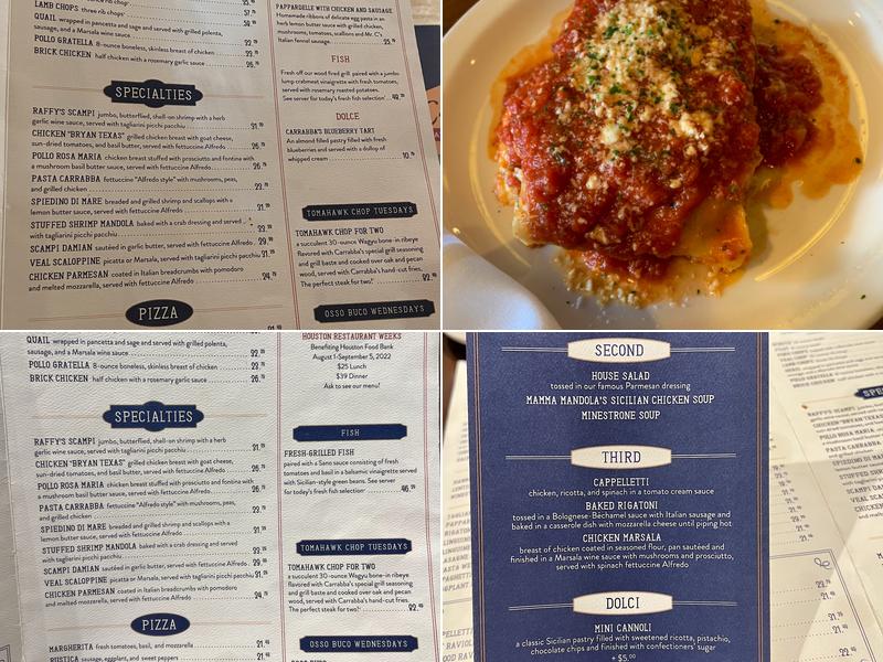 Carrabba's - The Original On Voss Menu