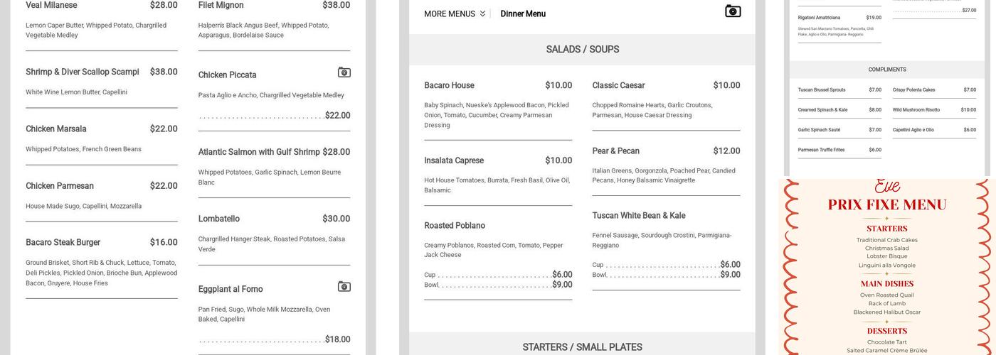 Bacaro Kitchen & Wine Bar Menu