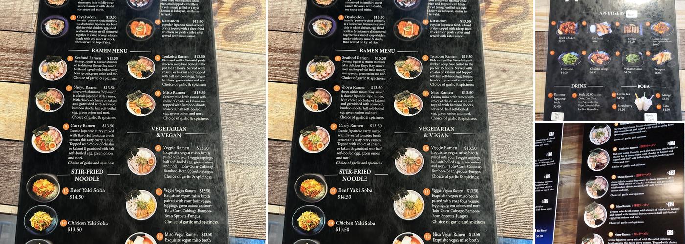 Sasuke Ramen Menu