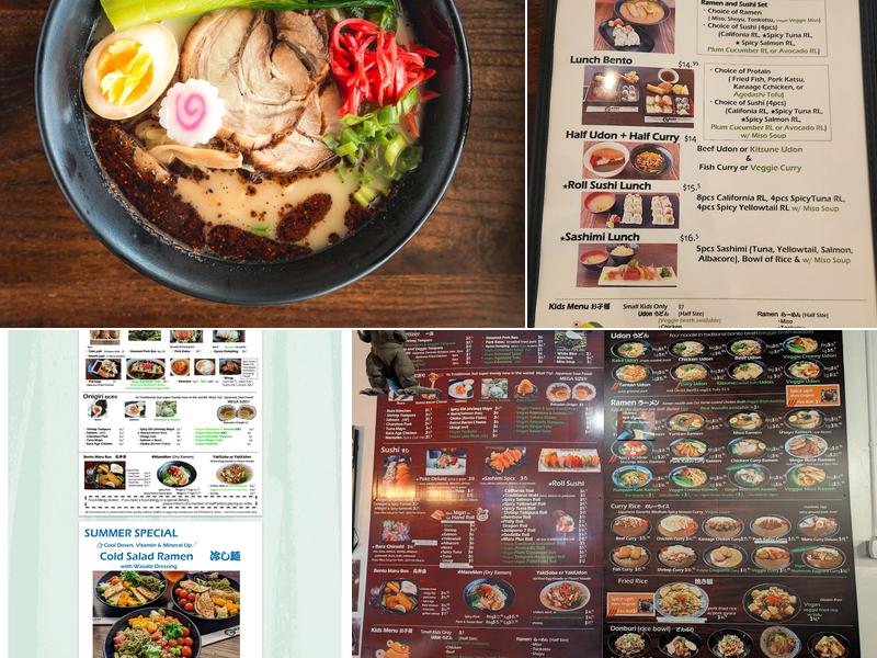 Maru Japanese Noodle Shop Menu