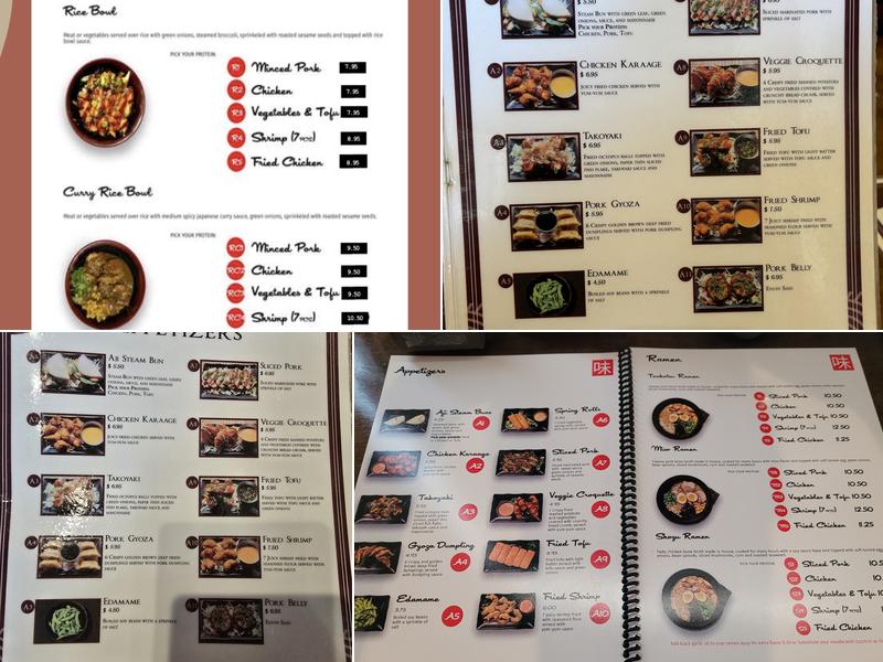 Aji Ramen Bar Menu