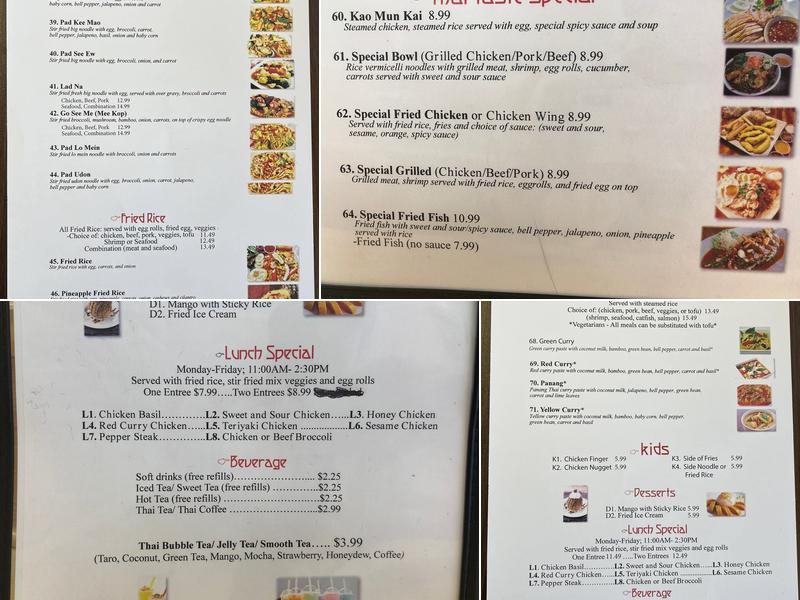 Thai Taste Menu