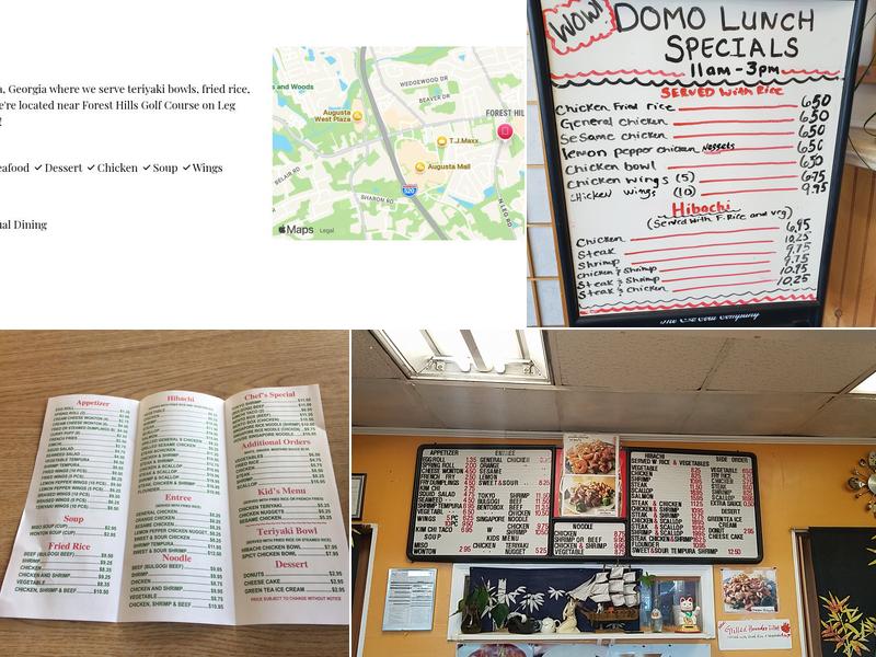 Domo Japanese Grill Menu