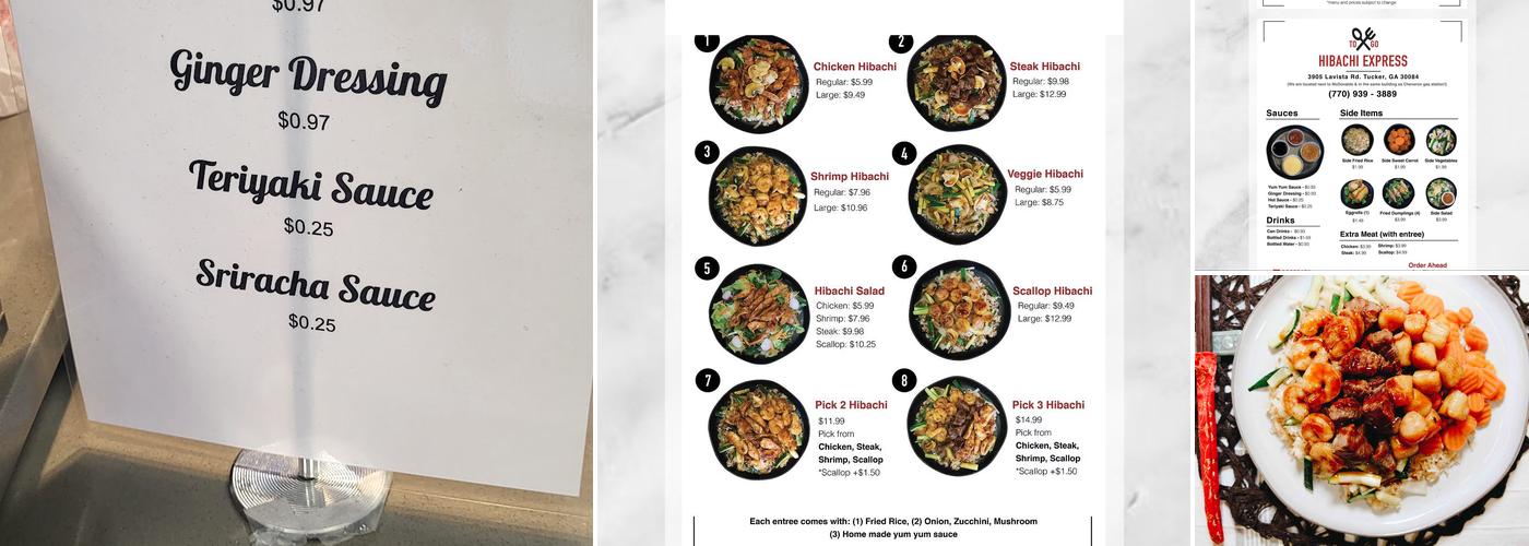 Hibachi Express Menu