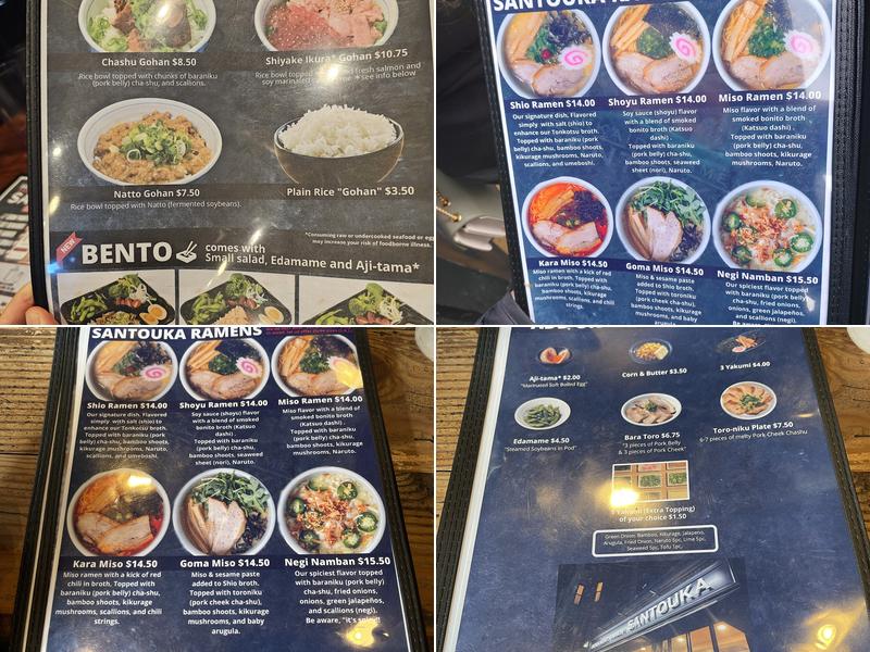 Hokkaido Ramen Santouka Back Bay Menu