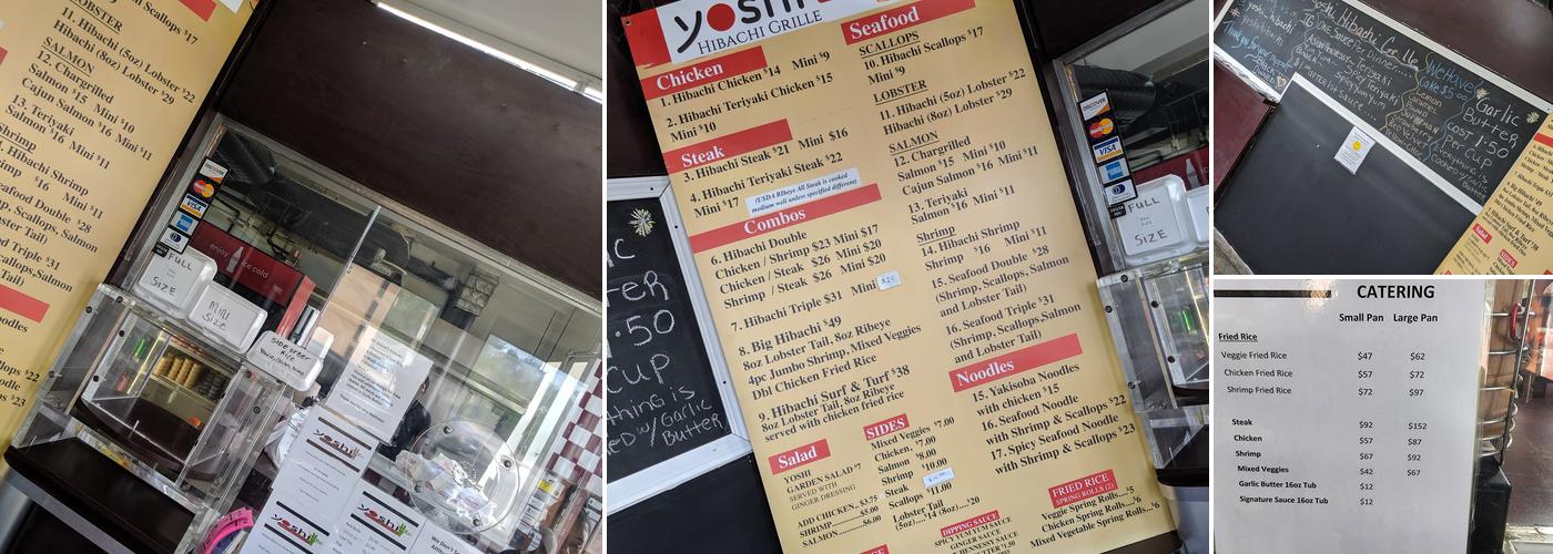 Yoshi Hibachi Grille Menu