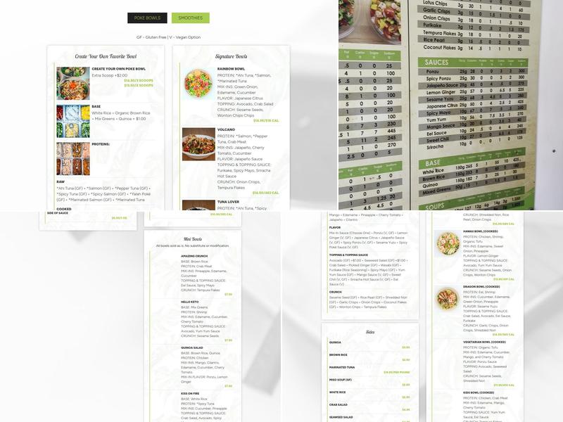 Hawaii Poke Bowl Menu