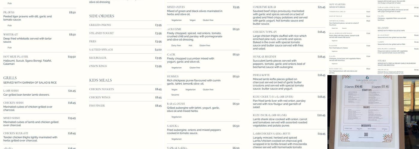 Turquoise Kitchen Menu