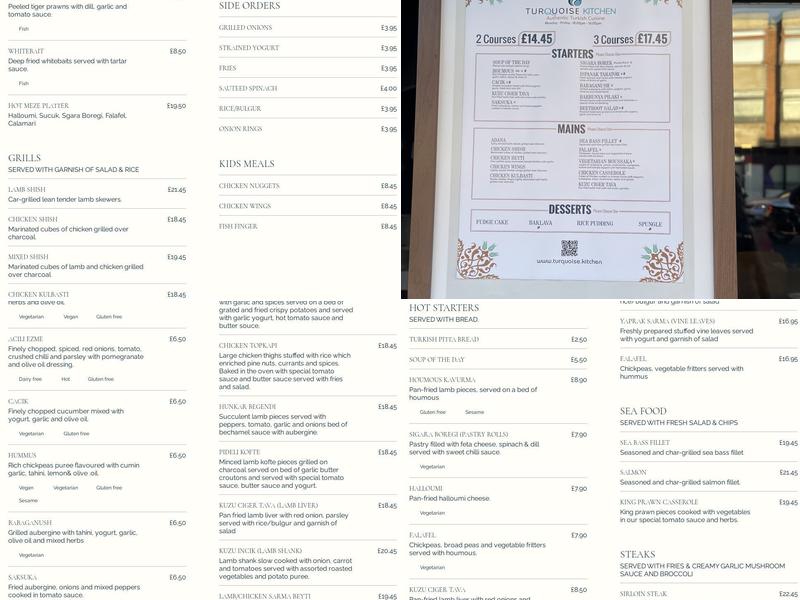 Turquoise Kitchen Menu