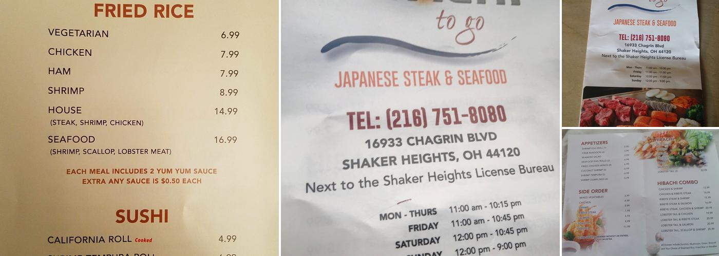 Hibachi To Go Menu
