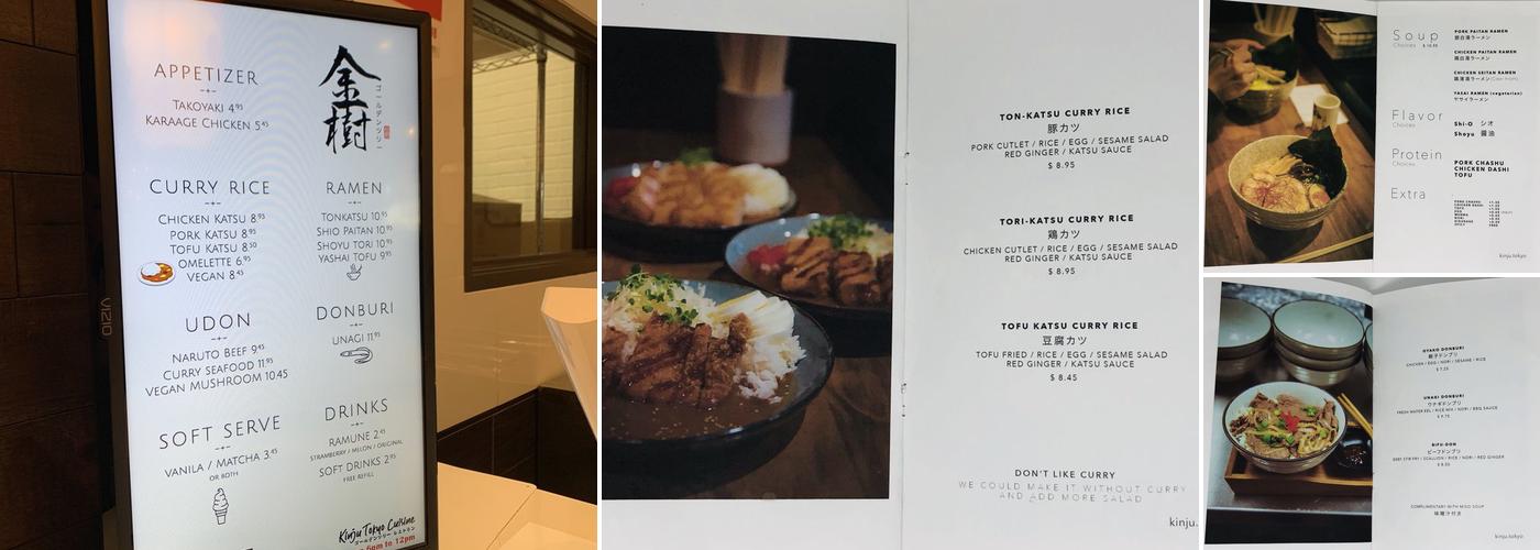 Kinju Tokyo Cuisine Menu