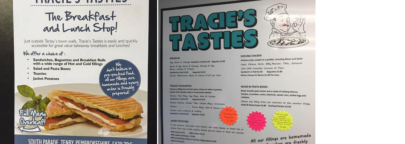 Tracies Tasties Menu