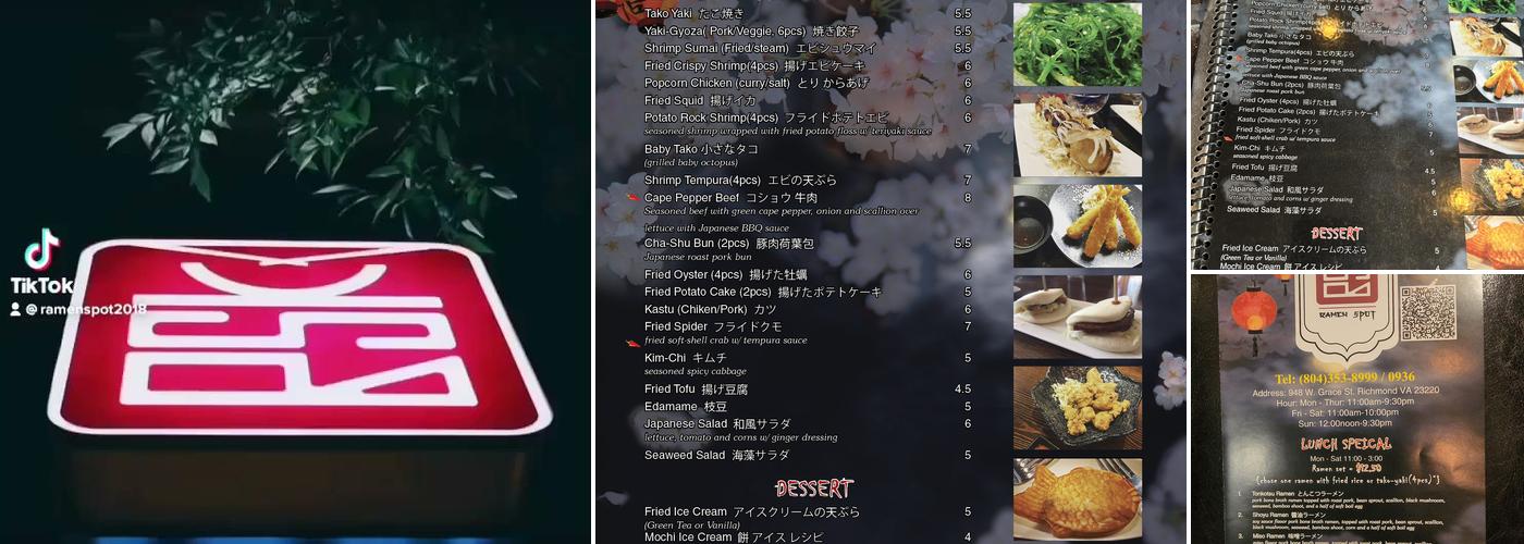 Ramen Spot Menu