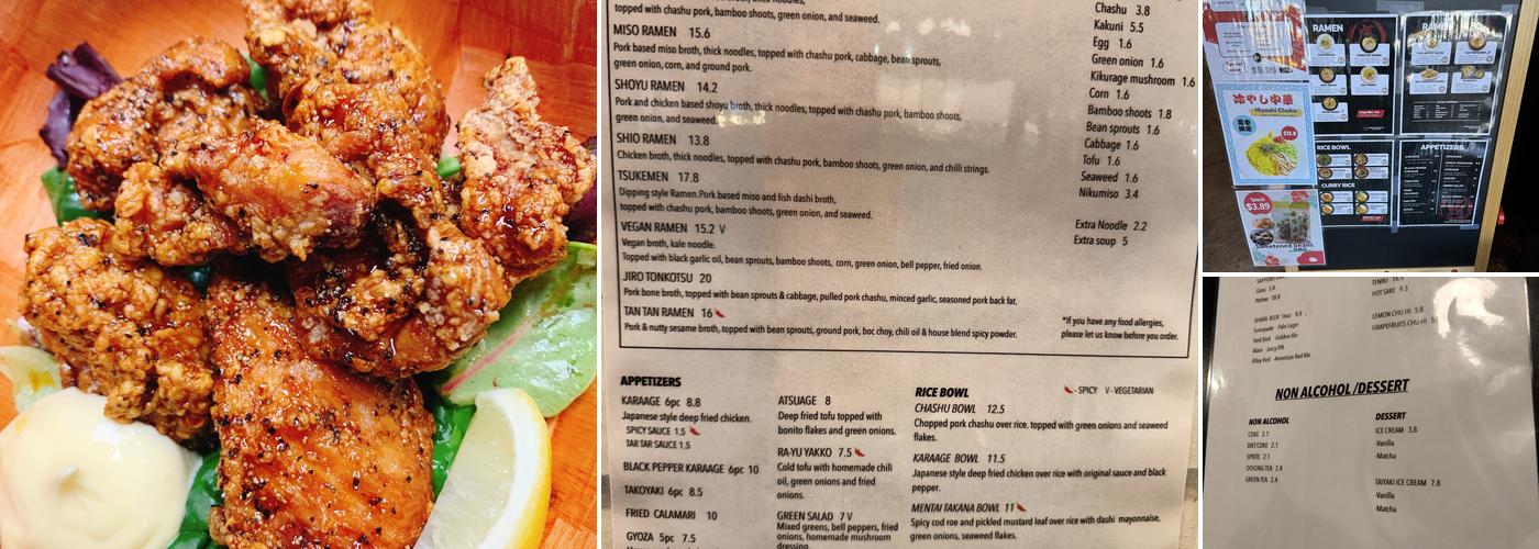 Ramen Taka Menu
