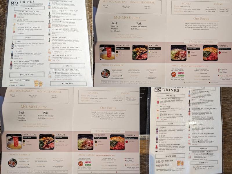 Mo-Mo-Paradise Menu