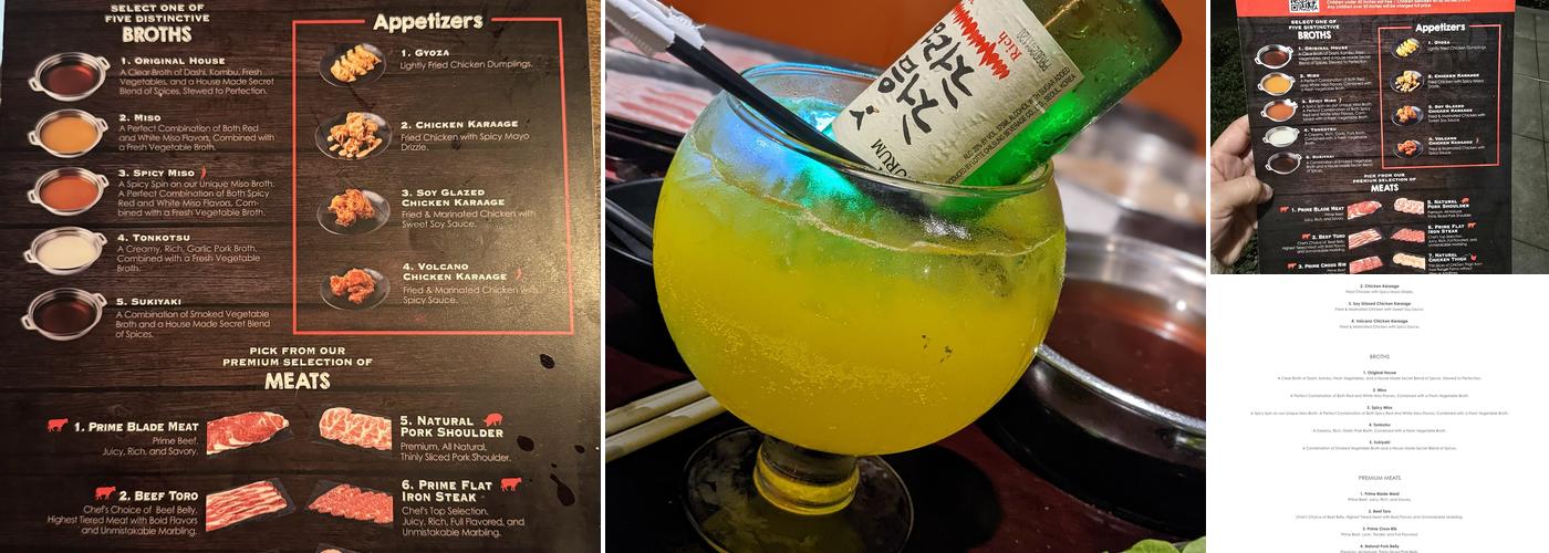 BROTH Shabu Shabu Menu