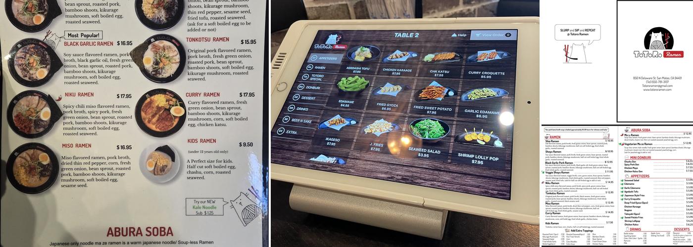 Totoro Ramen Menu