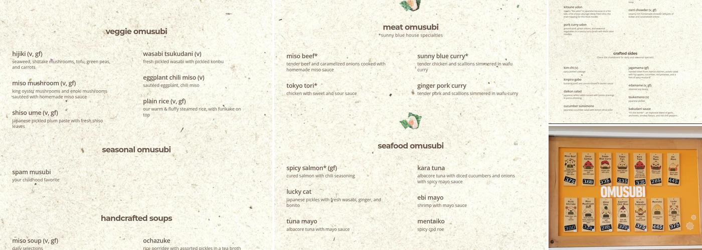 Sunny Blue Menu