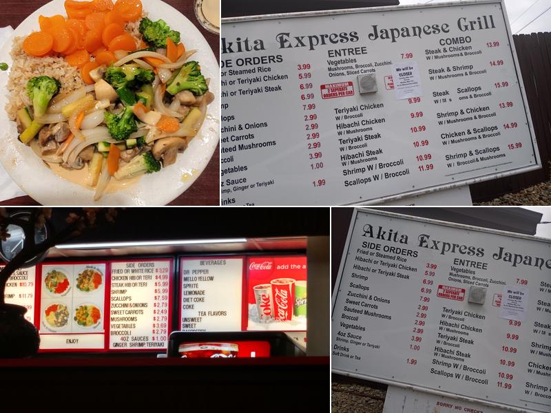 Akita Express Japanese Grill Menu