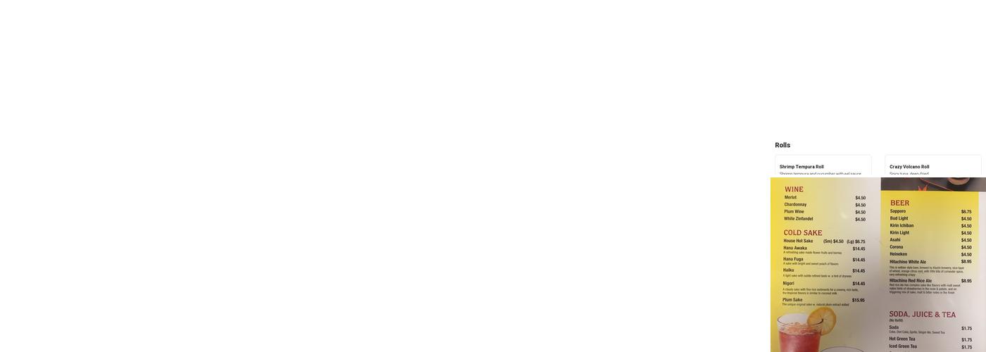 Yama Sushi Bar（Glen Burnie) Menu