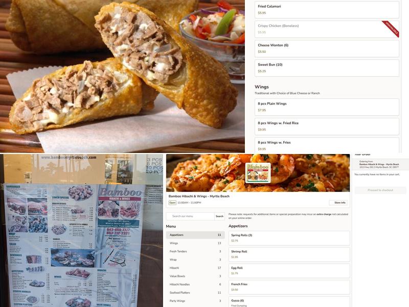 Bamboo Hibachi & Wings Menu