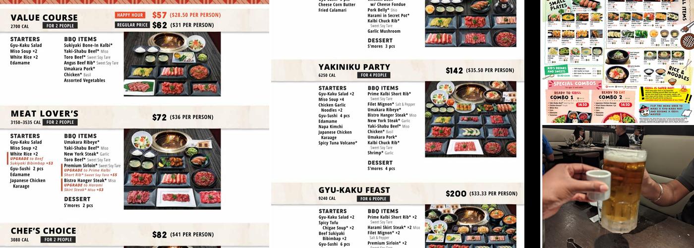 Gyu-Kaku Japanese BBQ Menu