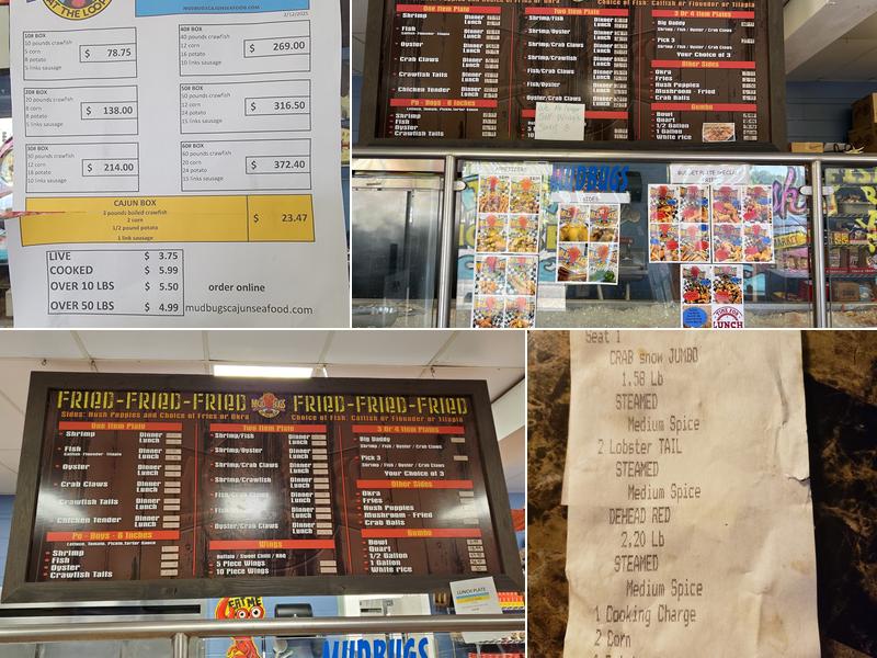 Mudbugs Menu