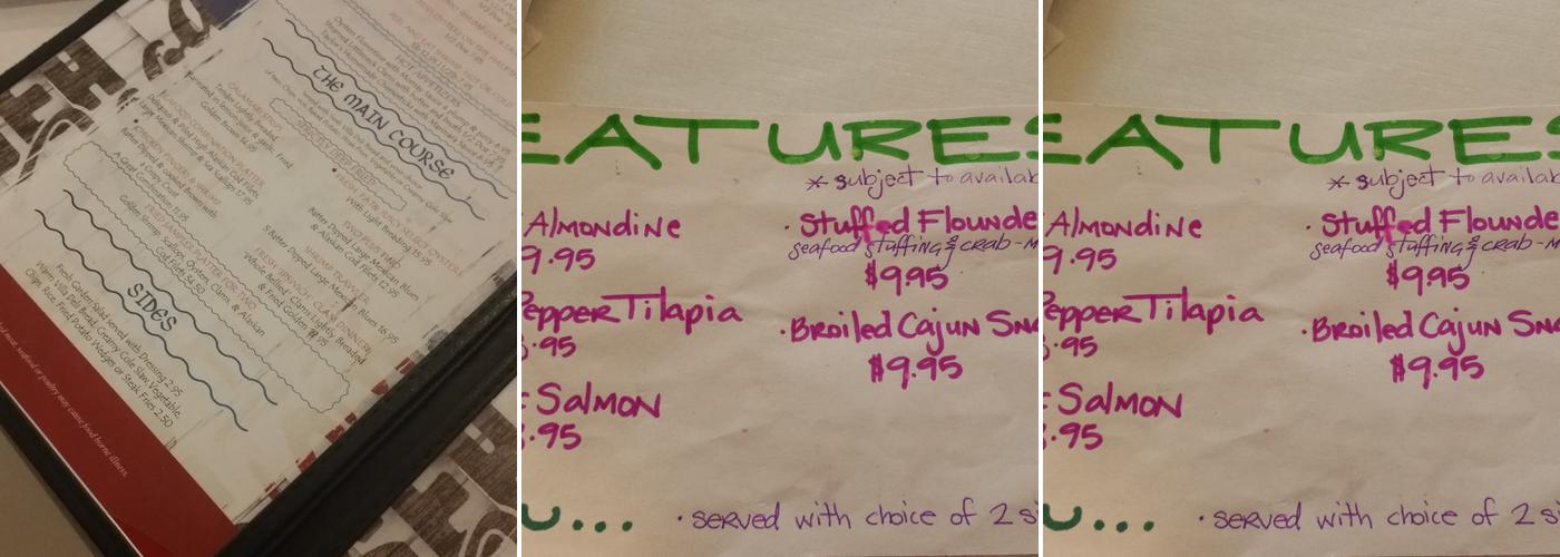 Taylor's Chowder House Menu